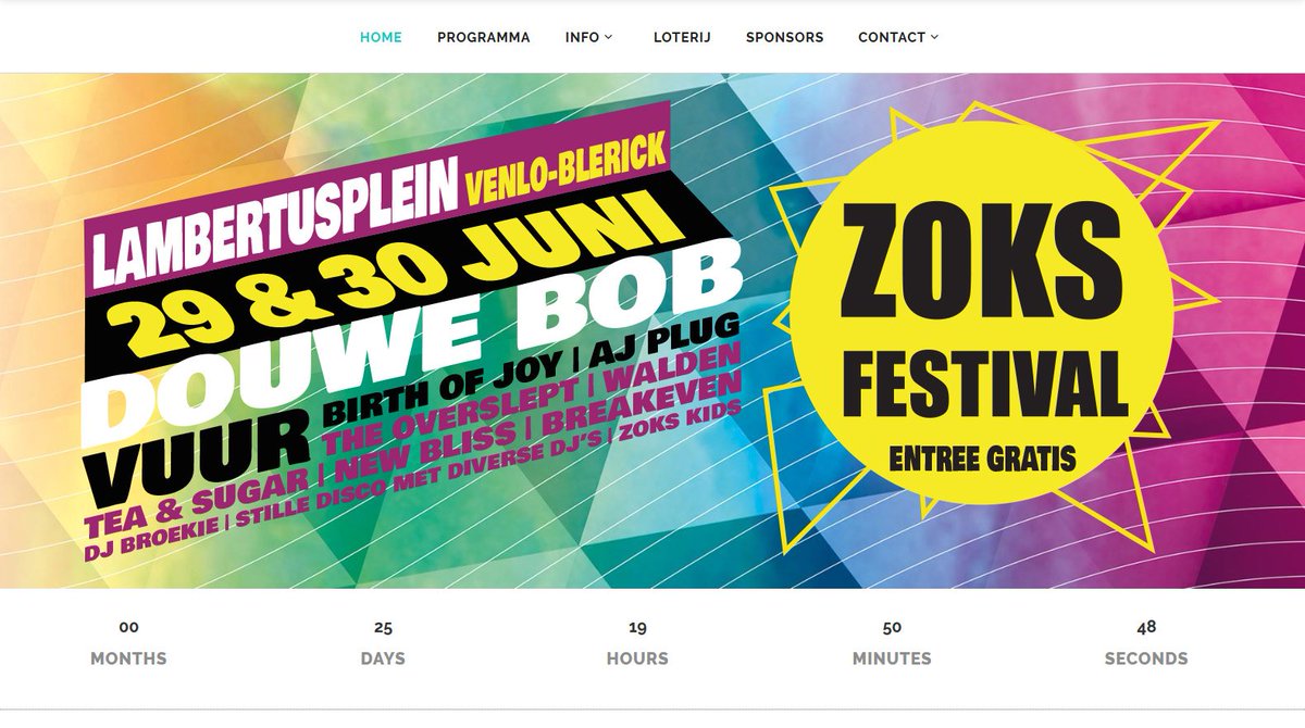 Website voor het ZOKS festival gemaakt. zoksfestival.nl