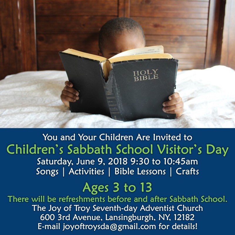 Joy Of Troy Sda Mamas Papas And Guardians You And Your Littles Are Invited To Experience Our Children S Sabbath School This Saturday Biblelessons Songs Activities Crafts Snacks Joyoftroy Troyny Lansingburgh
