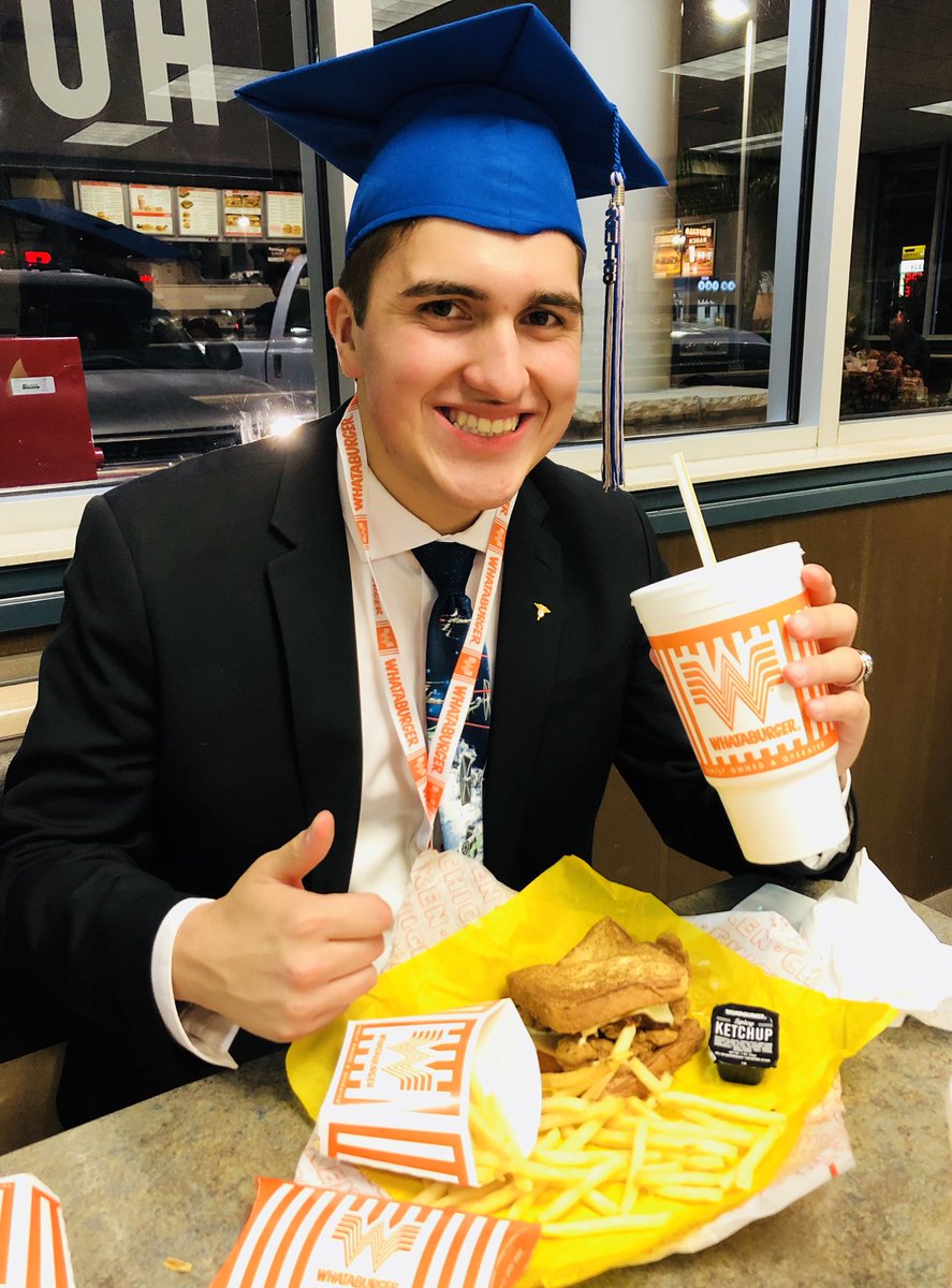 rservantes1492's tweet photo. Graduation Dinner...Texas Style! @Whataburger @medhigh18 @Prime1172 @SouthTexasISD 
#honeybbq #smartandhungry https://t.co/CvSUovt2Qd