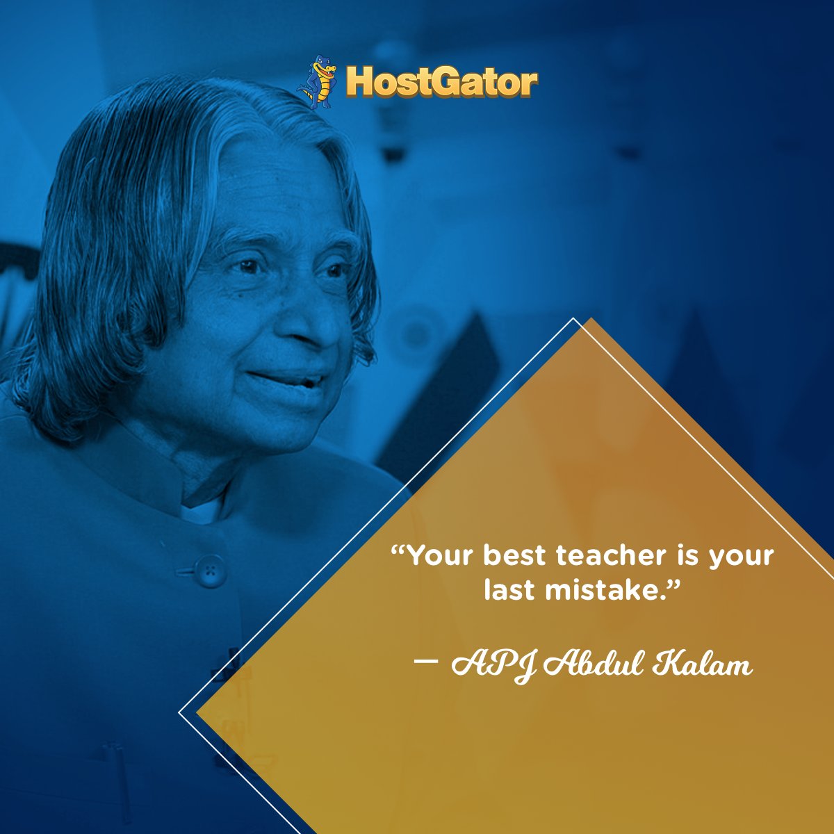 hostgatorindia's tweet photo. You’re bound to make a few mistakes when you’re on your journey to achieve your goals. Don’t ever let it hold you down. In fact, let every mistake make you a little wiser and stronger. #MondayMotivation #GetWebbed https://t.co/nPgsfFtAn0