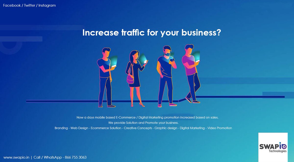 swapioTech's tweet photo. Business promotion through online / offline / Social Media / Google  Search / Yahoo and Bing Search - We are provide solution. More info  visit https://t.co/QY1c03DeoP. Call / WhatsApp - 8667553063. #Branding #WebDesign #Creativeconcepts #DigitalMarketing #GraphicDesign #SEO #SMO https://t.co/za2r8XNyOc