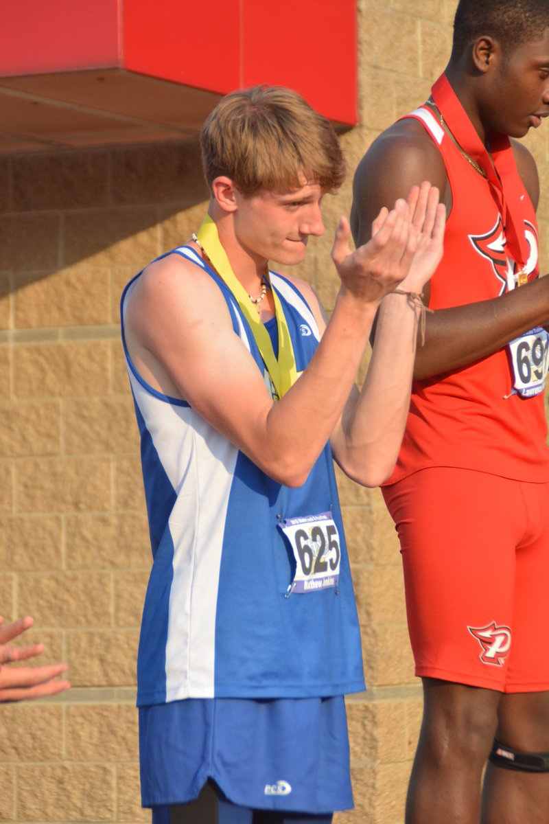 MHSbluejackets's tweet photo. Congrats to @BnlTrack's Lane Hawkins and Mitchell's own Matt Jenkins, who placed fourth in the high jump. Both did a great job representing their respective schools and Lawrence County. #mhsbluejackets #bnlstars https://t.co/YMpINCbGWp