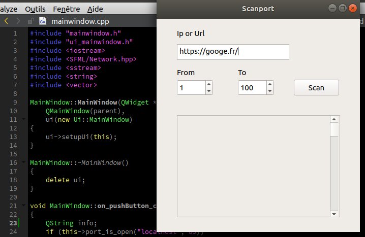 atmon3r's tweet image. Petite prod du weekend (ScanPort), il y a encore quelques améliorations à faire (formatage de l'output, possibilité d'ajouter des port en plus de la plage) #Qt5 #cpp #softwaredeveloper #softwaredeveloper