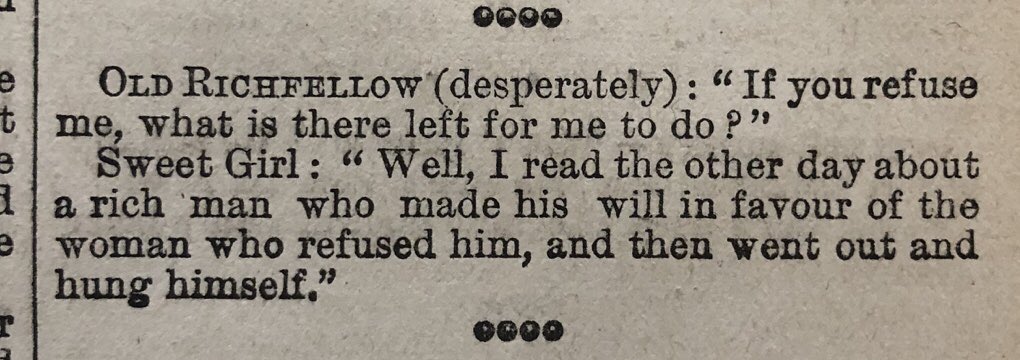 Blimey! This proposal-rejection joke is the most eye-wateringly brutal one yet...- Tit-Bits (1889)