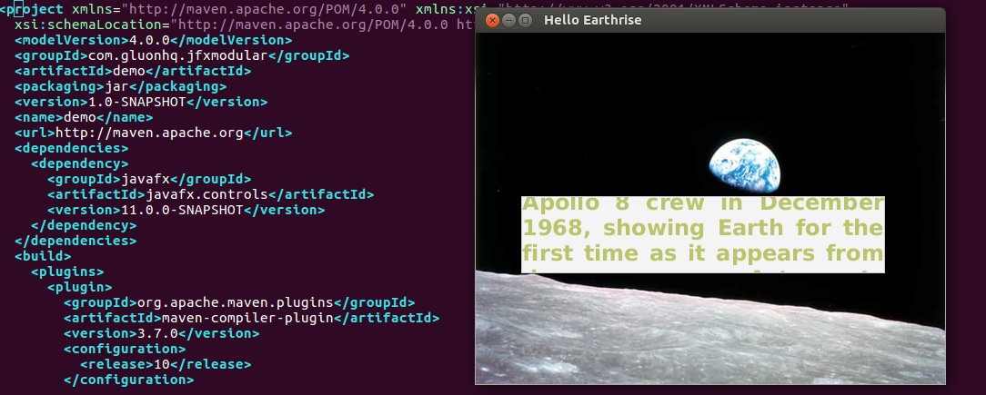 johanvos's tweet image. Work In progress. #javafx #OpenJFX modular #java11 
Making it easy and convenient for developers to use JavaFX 11 using familiar tools.