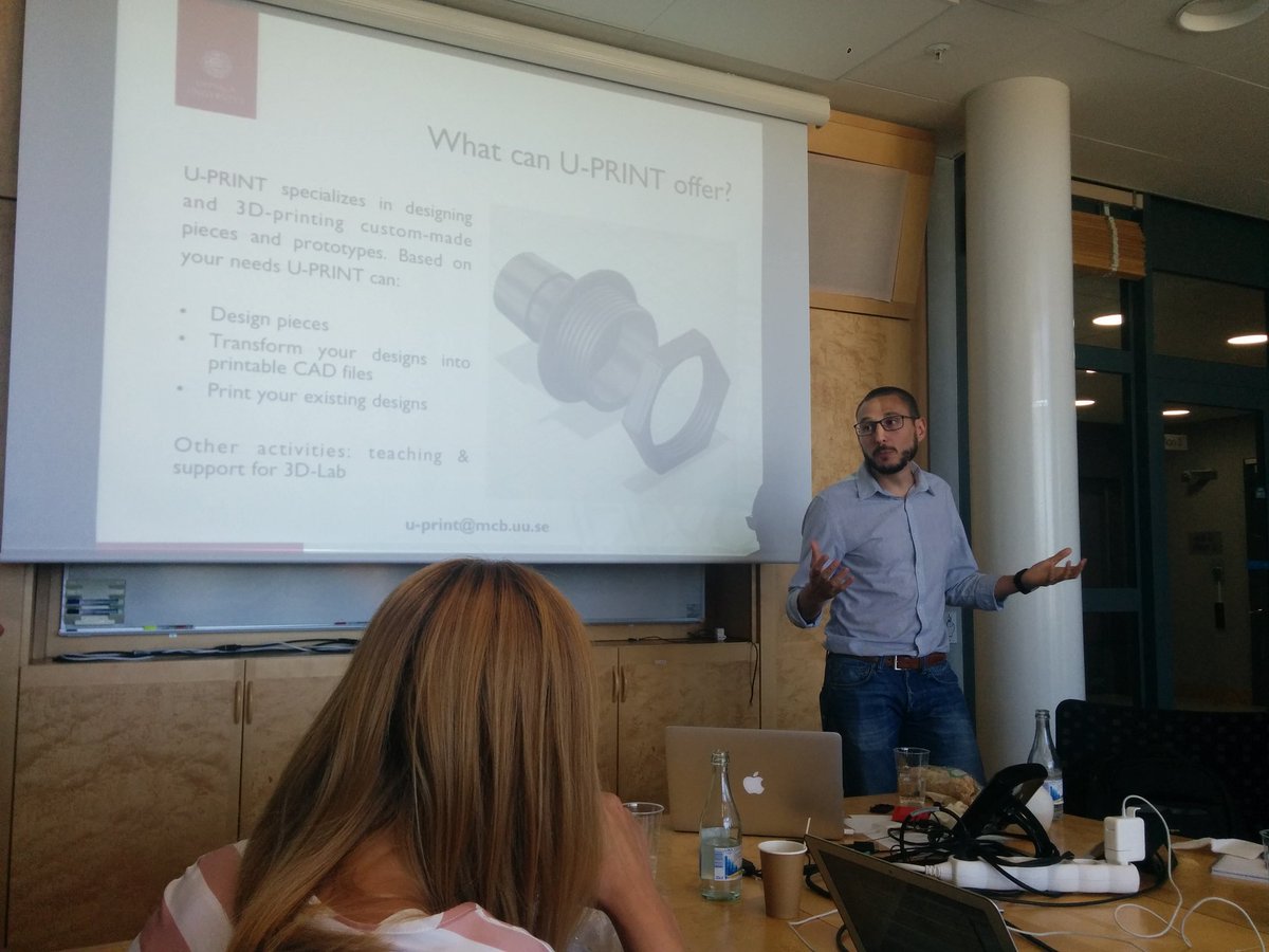 kristinasvens15's tweet image. Info om U-print, en avdelning vid Uppsala universitet med 3D-printning för prototyptillverkning. Samtidigt lunch. #medtech4health #medtechweekSE
