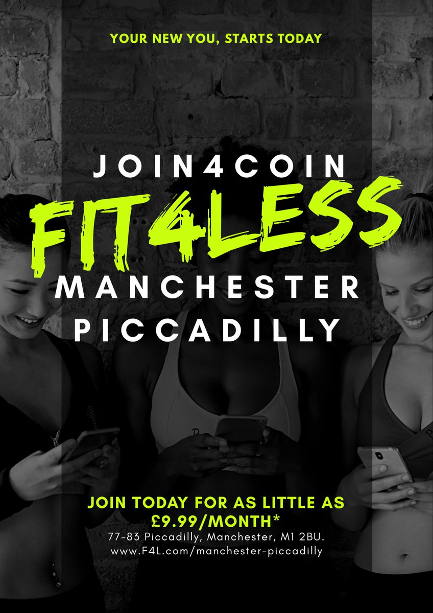 Join us today to be part of the Fit4Less revolution. Feel good fitness at the best price. 

To sign up or book your trial today just visit our website at join.f4l.com/ManchesterPicc… or call us on 0161 826 2324. 

#Fit4Less #fitness #fit #gym #manchester #health #save