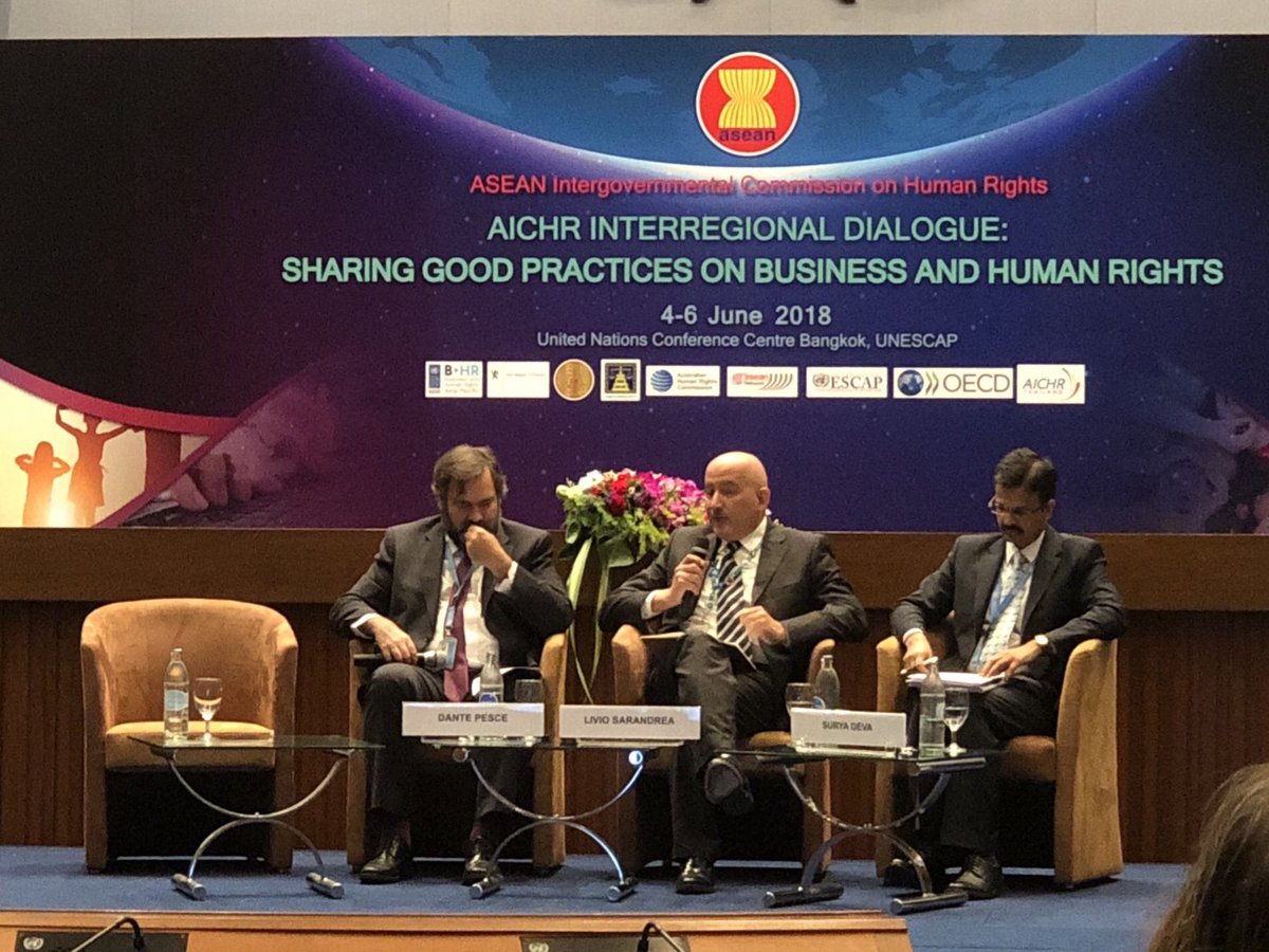 liviosarandrea's tweet photo. Proud to have gathered 250+ delegates to the yearly Regional Forum on #bizhumanrights. Peer learning, guidance from the @WGBizHRs , bilateral meetings, race to the top. And it’s only day-1! Nothing of this would have been possible without support from  @SwedeninTH @SwedenonCSR https://t.co/flbkOMT8OR