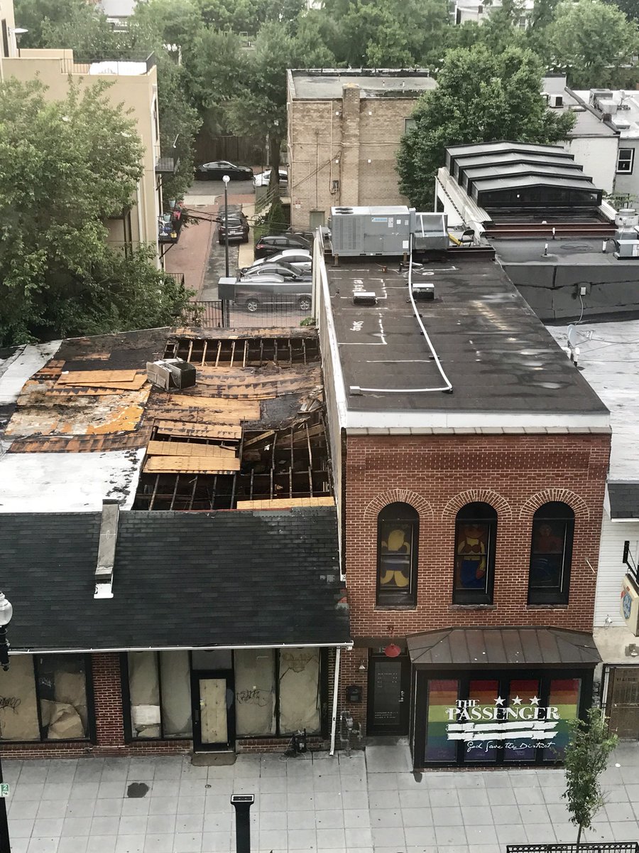 RowhouseRevival's tweet photo. @shawmainstreets @PoPville anyone know who is in charge of the building beside the Passenger? Workers tore their roof off a week and a half ago and didn’t cover it - it has been raining directly into the building for days ... https://t.co/8p2FCTP25n