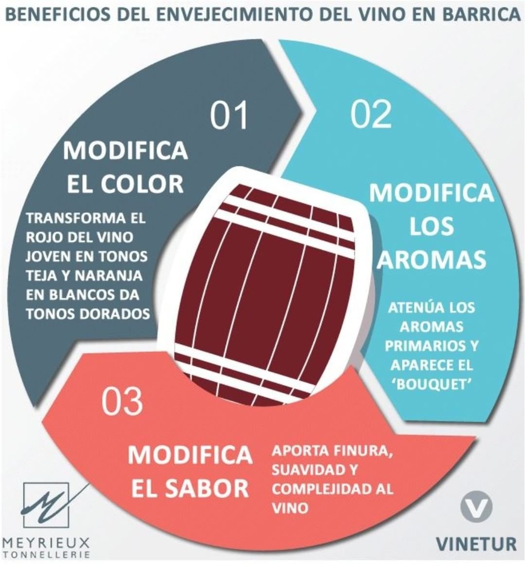 ¿Que aporta la barrica al vino? Qué se consigue con su crianza y envejecimiento? Esta #enoinfografia de <a href="/vinetur/">Vinetur</a> nos lo explica
#vino #barricas