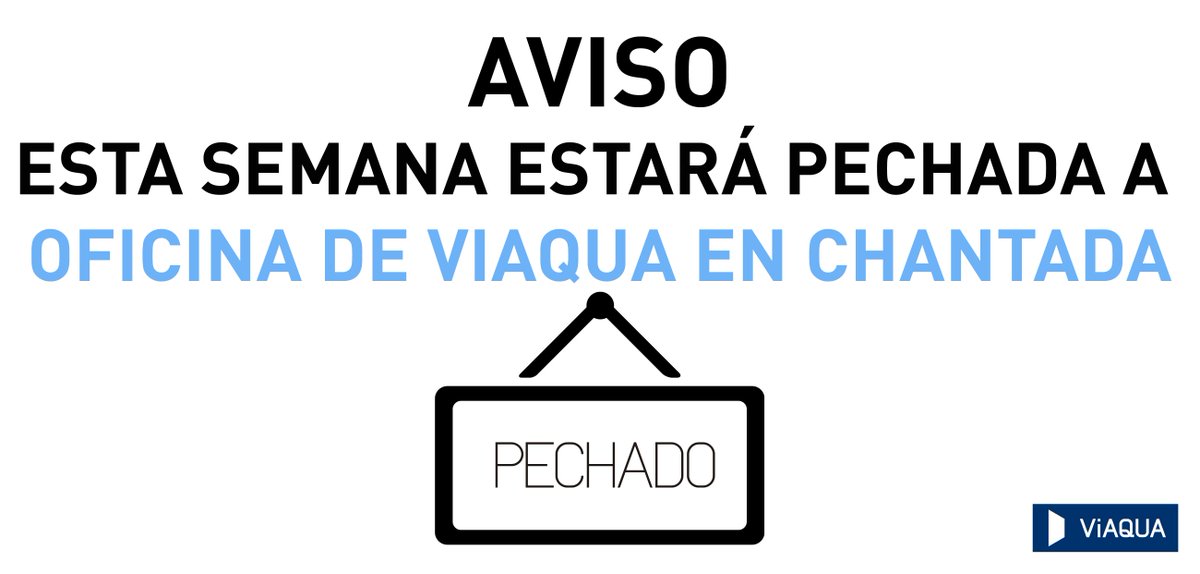 veolia_galicia's tweet photo. RECORDA! A oficina de #Chantada permanecerá pechada ata o día 11 de xuño por reformas. Podes realizar as xestións do teu servizo de auga na #OficinaVirtual https://t.co/EIHRZrvg78 @ChantadaConcell https://t.co/Z4vyIvwSJD