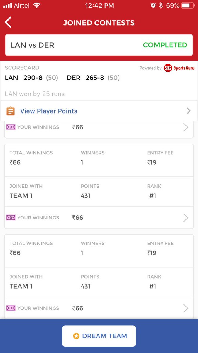 ReverieFantasy's tweet photo. LAN vs DER - Winnings
To get Premium teams Contact : 9677020410
#Dream11 #FantasyCricket #FantasySports #ReverieFantasy #winning #premium @RL_Cricket @LancsCCC @DerbyshireCCC #Royallondononedaycup #LANvsDer #DERvLAN #Derbyshire #Lancashire https://t.co/KyavqIlDF2