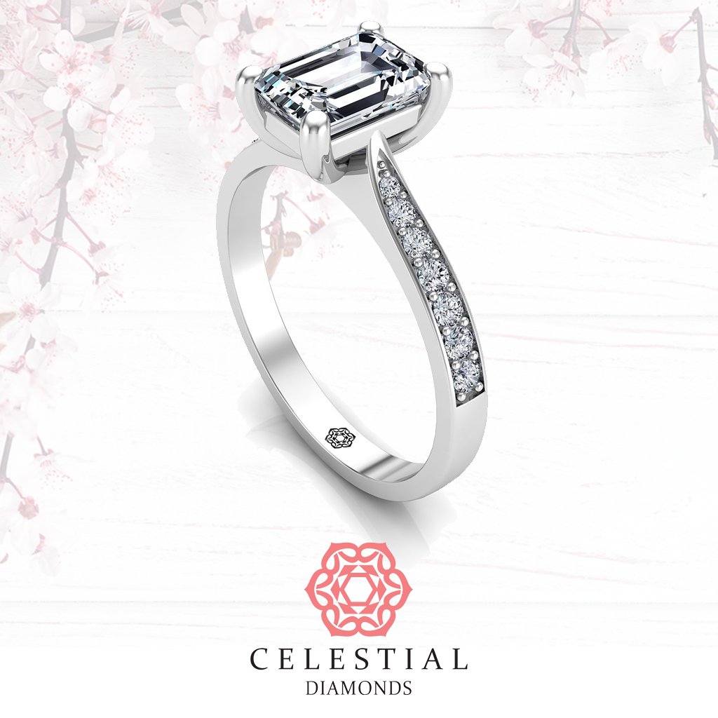 CelestialDmnds's tweet photo. Every women wants a classic emerald diamond ring such as this one. Adding contemporary styling to this classic elegance, this sophisticated ring has a shapely polished band adorned with a magnificent emerald cut diamond to flourish. https://t.co/Q01lU6HiC3