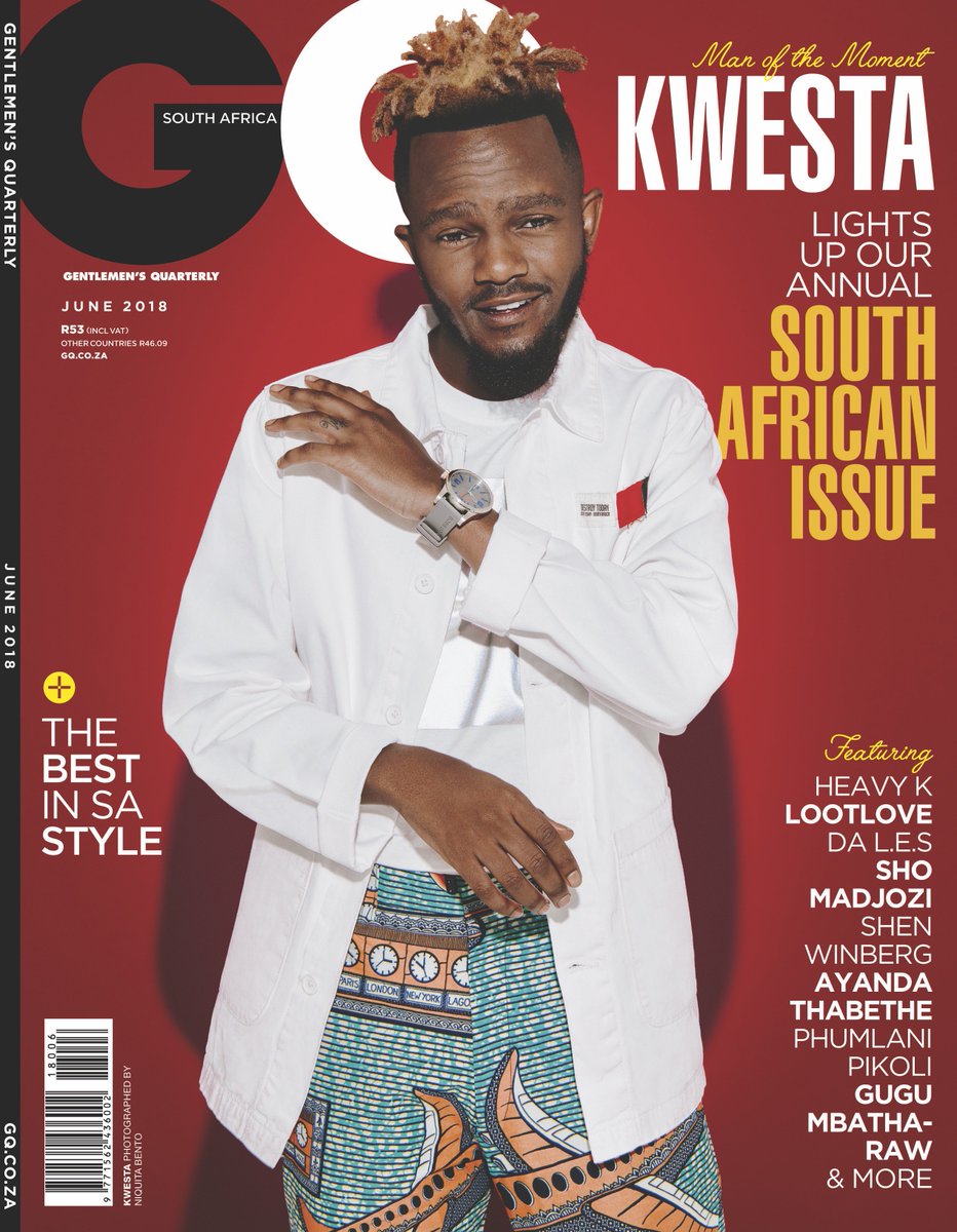 RustyBeukes's tweet photo. My first official issue for @gqsouthafrica. I couldn’t have asked for a better issue to kick off my time here. @kwestadakar in @trevor_stuurman and Ben Eagle x @solsolmenswear photographed by @xx_niquita_xx and styled by me for our local issue. https://t.co/pVQUUwu4Or