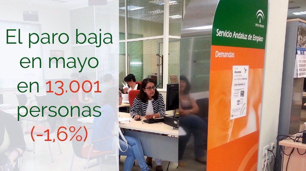 zzadez's tweet photo. Pues ha salido el sol, ha bajado el paro en Andalucía en el mes de Mayo, seguimos generando empleo y a todo esto, España no se ha hundido. #Andalucía. #DatosEmpleo https://t.co/fume9hN7Wm
