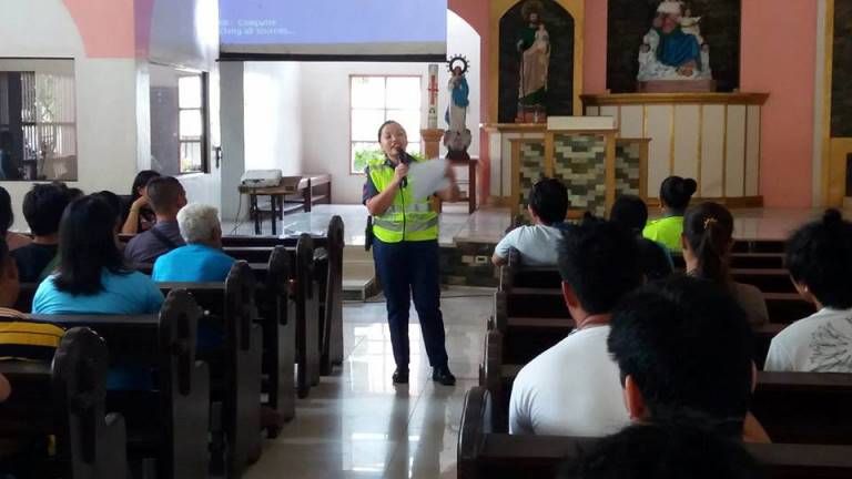 OPOLMPS's tweet photo. OPOLMPS personnel conducted awareness lecture on RA 9262 &amp; RA 9165 to 400 individuals  @ Opol Parish Church https://t.co/r36yAITm8z
