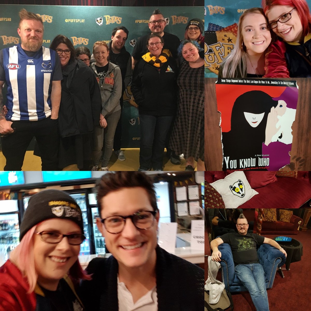 theHubsteria's tweet photo. Hub Crew &amp; friends went to @PuffsPlay last night &amp; had a blast! Hub Crew Meg managed to grab a photo w/ @Gedz8 who happened to be there, &amp; one w_ @robmillsymills who is amazing in Puffs &amp; who we used 2 visit backstage with con guests back in his @wickedinoz days!
#badgersarecool https://t.co/0V9dMAoHwQ