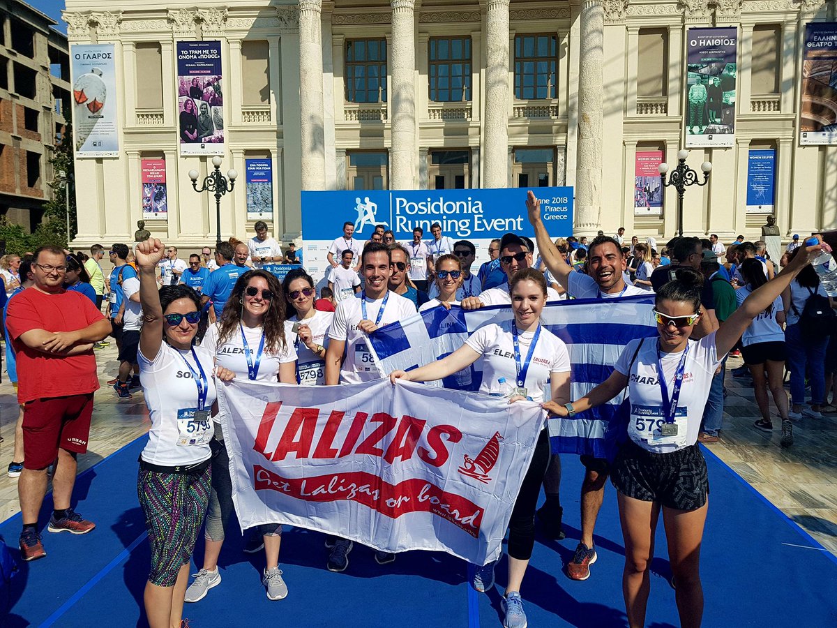 Lalizassa's tweet photo. 🙌😃 Lalizas #rooadrunners , in front of the prestigious Municipal Theatre of Piraeus made the difference among more than 1100 participants from all over the world and over 50 team participations, including major shipping companies 🙌😃🙌
#LALIZAS #RunForSafety #PosidoniaRun https://t.co/rX3HNqke8P
