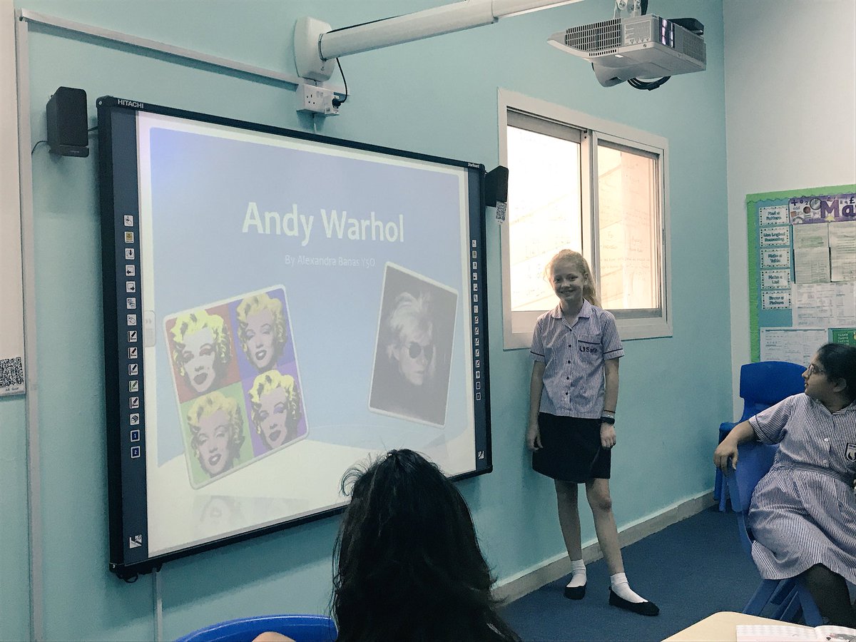 An excellent presentation to the class about Andy Warhol in preparation for Art Week @SafaBritishSch next week. #sbsart