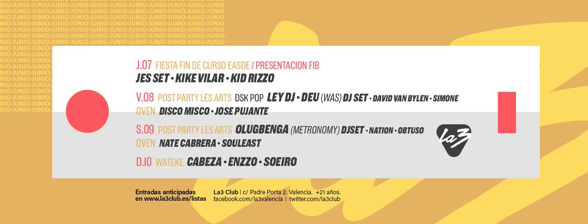 Os esperamos otro fin de semana mas en <a href="/La3Club/">La3 Club</a> esta vez de jueves a domingo 🤩
Apúntate en la3club.es/listas