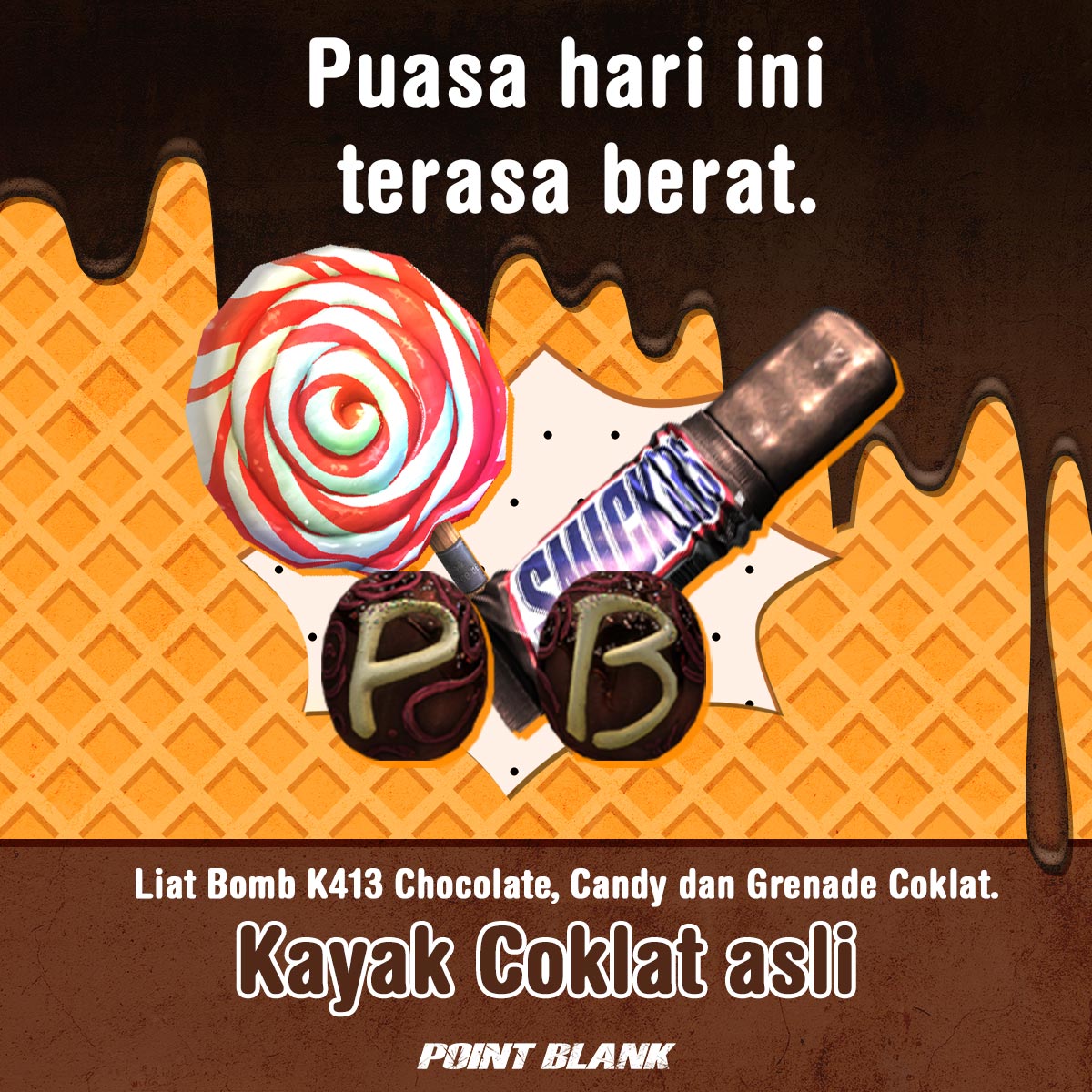 Efek puasa tapi lupa sahur, bom coklat terlihat seperti coklat beneran 😋
Ada yang senasib?

#ngabuburit #pbid #garena #coklat #janganlupasahur