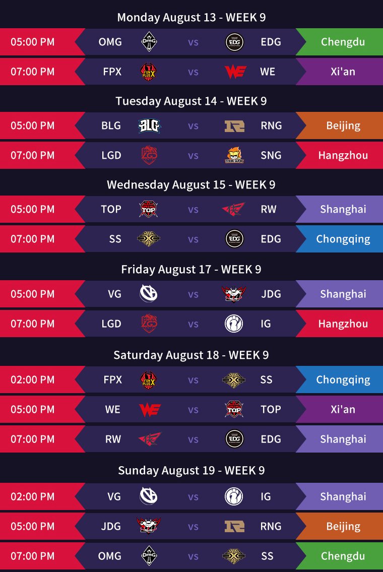 LPL on Twitter "2018 LPL summer split schedule (3/3)…
