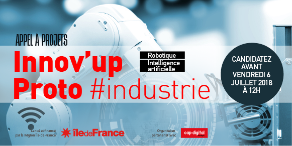 PommereauL's tweet photo. L'AAP #InnovupProto 2018 de @iledefrance est lancé ! 
Porteur d'un projet #IA ou #robotique ayant une application industrielle ? Candidatez jusqu'au 6 juillet, décrochez jusqu'à 100 000€ et dévoilez votre proto sur #SmartWeeks 2019 ! #StartupRegion 
➡️ https://t.co/HrzamMHILQ https://t.co/auSkGIAWje