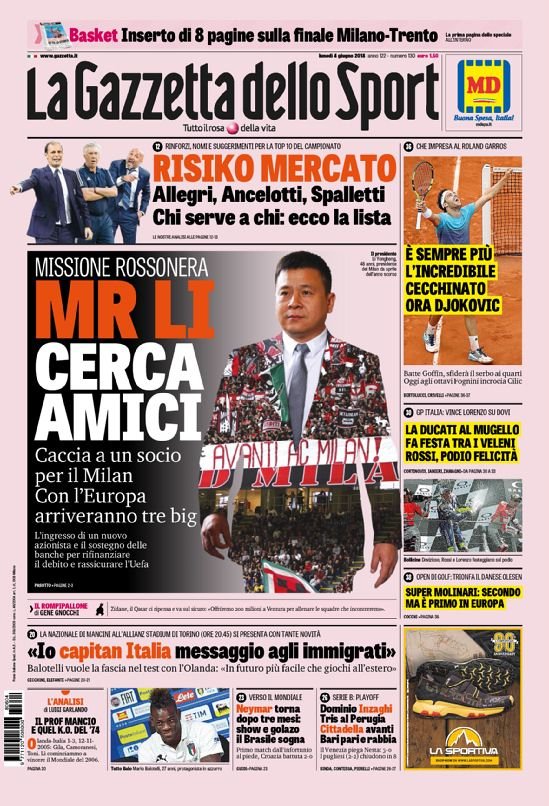 ProTipsterIT's tweet photo. La #rassegnastampa di oggi #4giugno https://t.co/2LNfc69ROy