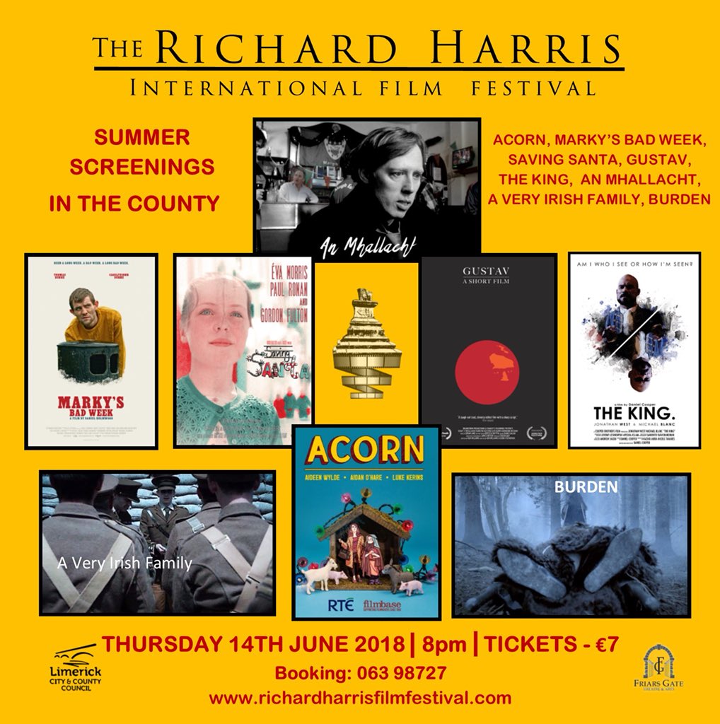 10 Days to go!  #summerscreenings We are so excited to be heading back out to <a href="/friars2/">Friars' Gate Theatre</a> on 14th June for #summerscreenings 
Booking details on <a href="/Limerick_ie/">Limerick.ie</a> limerick.ie/discover/whats… #shortfilm #countylimerick #richardharris #rhiff2018 Oct 25th - 29th 🎬🏆