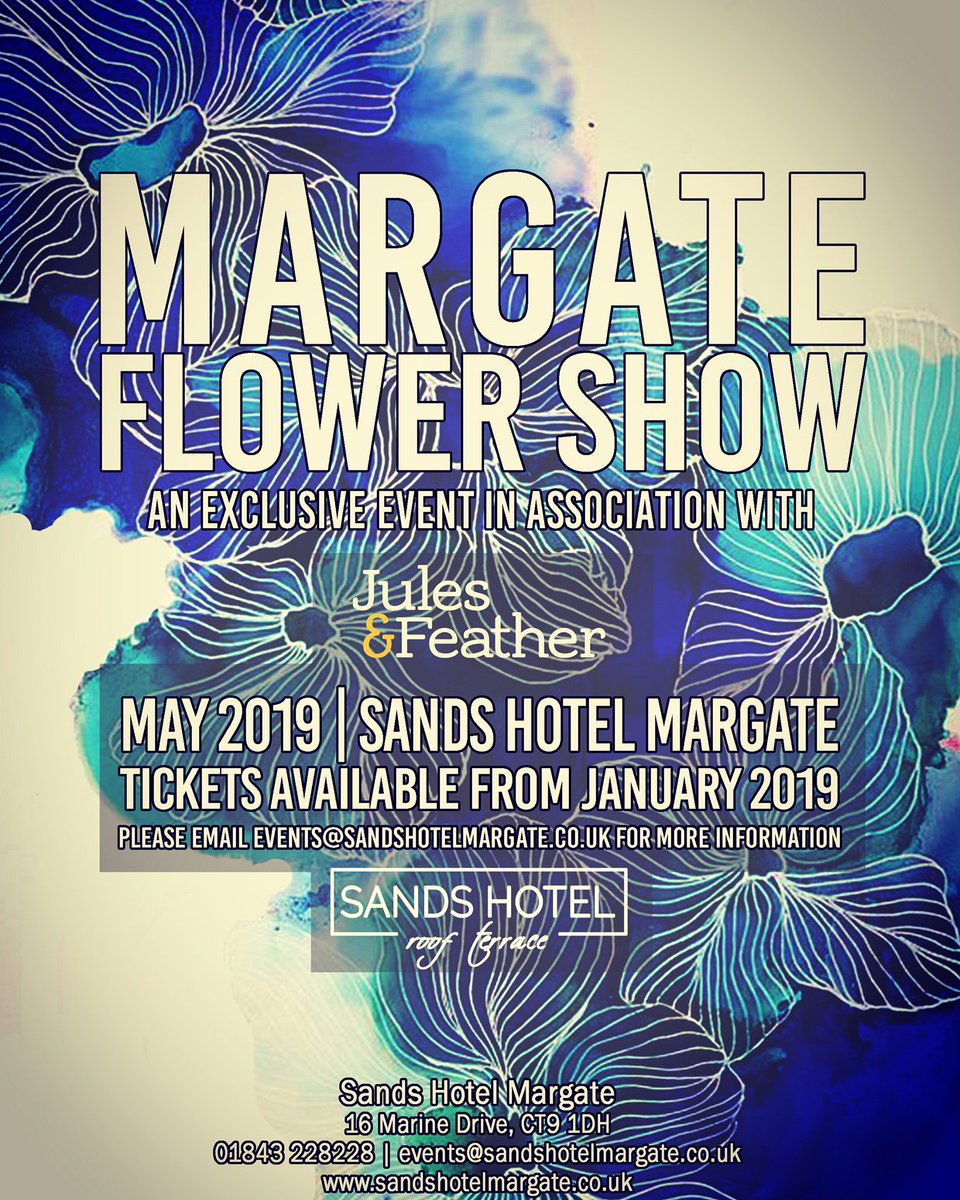 We are very proud to be the creative partners for this new event taking place in 2019 with the <a href="/SandsHotelMarga/">Sands Hotel Margate</a> as we transform their stunning roof terrace into #margates very own flower show #margateevents #lovemargate #julesandfeather #kentevents