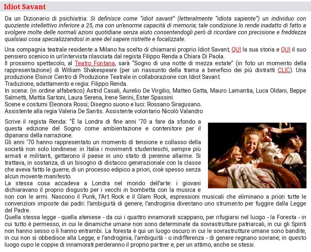 "Si definisce come “idiot savant” (letteralmente “idiota sapiente”) un individuo con quoziente intellettivo inferiore a 25, ma con un’enorme capacità di memoria..."
Su Nybramedia.it, nella rubrica Cosmotaxi di Armando Adolgiso.