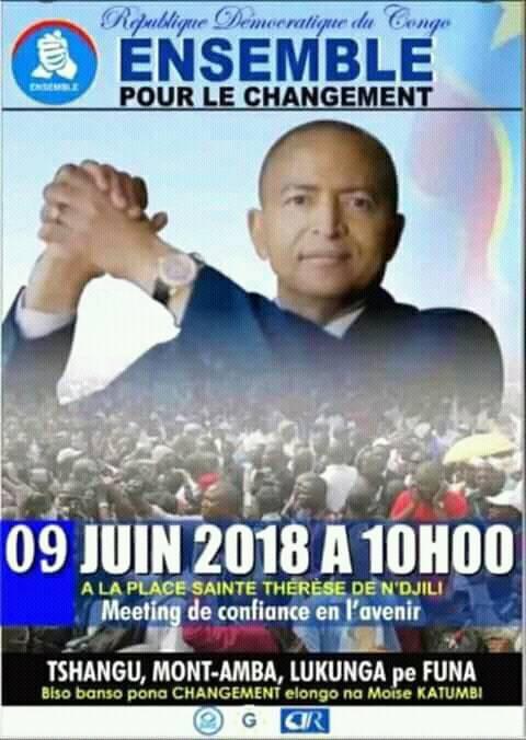 Ensemble_MK's tweet photo. Meeting populaire d'@Ensemble_MK le 9 juin 2018  à la Place Sainte-Thérèse (Ndjili) #ensemblepourlechangement https://t.co/BxxQ5ksicL