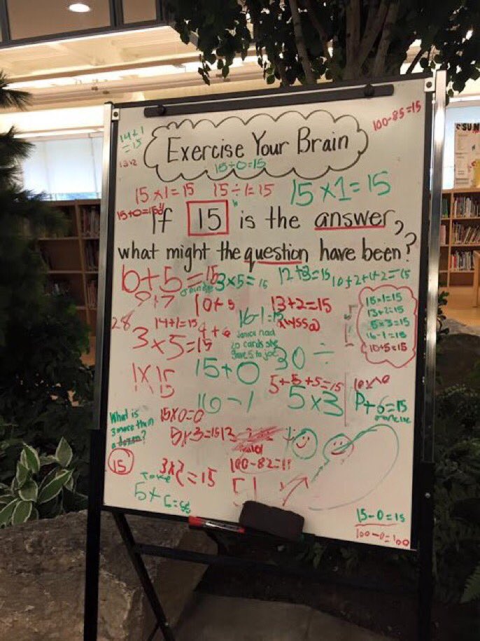 zearned's tweet image. This school posts a "Question of the Week" challenge that Ss, educators, and families can all participate in ➕➖✖➗ Thx for sharing a great idea for growing #MathMindsets @McLennan1977!