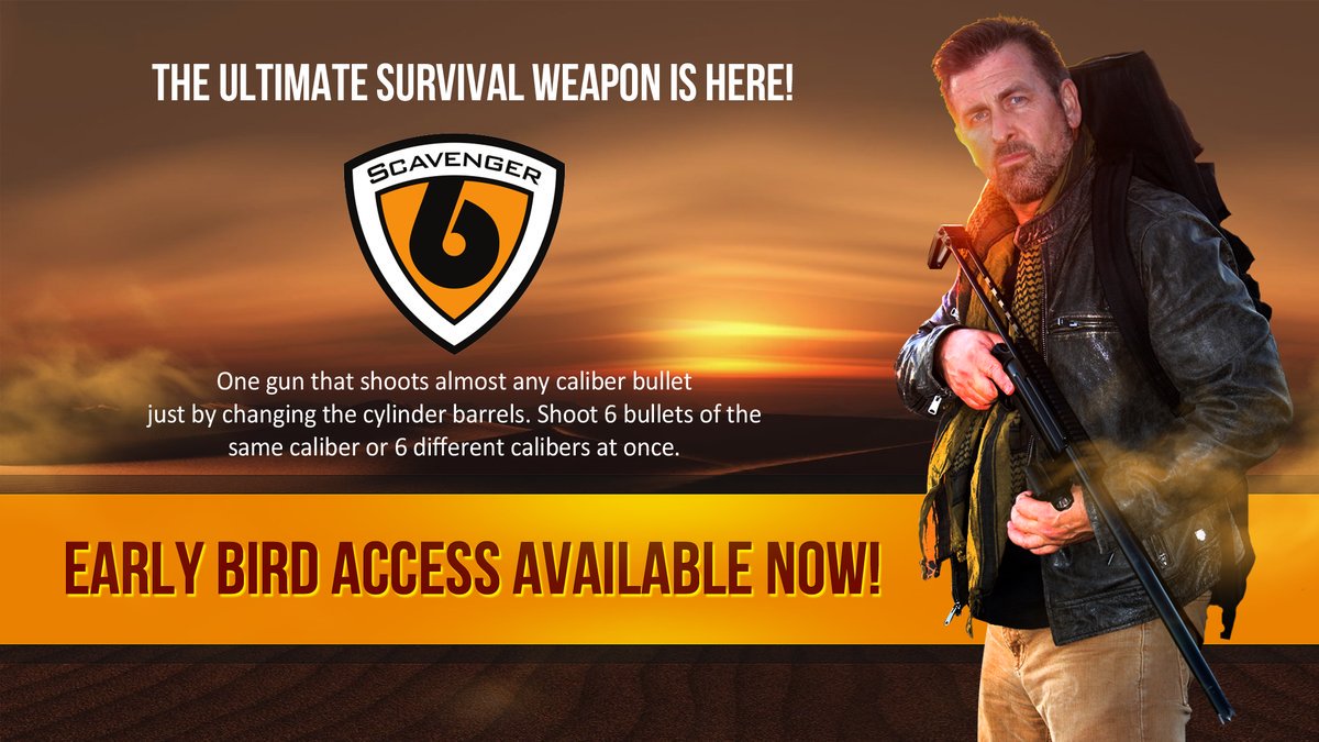 TimRalstonLive's tweet image. TIM RALSTON, World's Number 1 Innovative Prepper &amp;amp; Survival Expert releases his greatest triumph.The Scavenger 6 Gun! Check it here -&amp;gt; scavenger6.com
#OutdoorGear #SurvivalGear #PrepperTools #SurvivalKit #Survivalist #SurvivalEquipment #Weapon #TimRalston #TimRalstonLive
