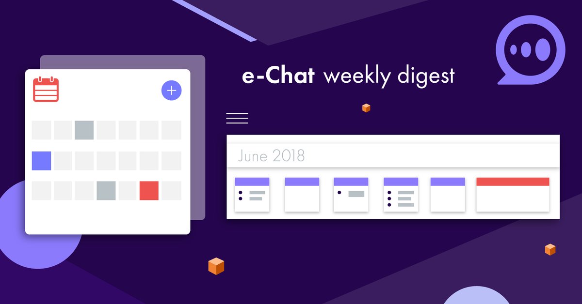 e_Chat_ICO's tweet photo. Dear friends! It’s Monday and it means that e-Chat team introduce you our weekly digest. Check out new features of the messenger that the team developed last week.

https://t.co/3ztf6N2DLd https://t.co/pDt2XQDTC3