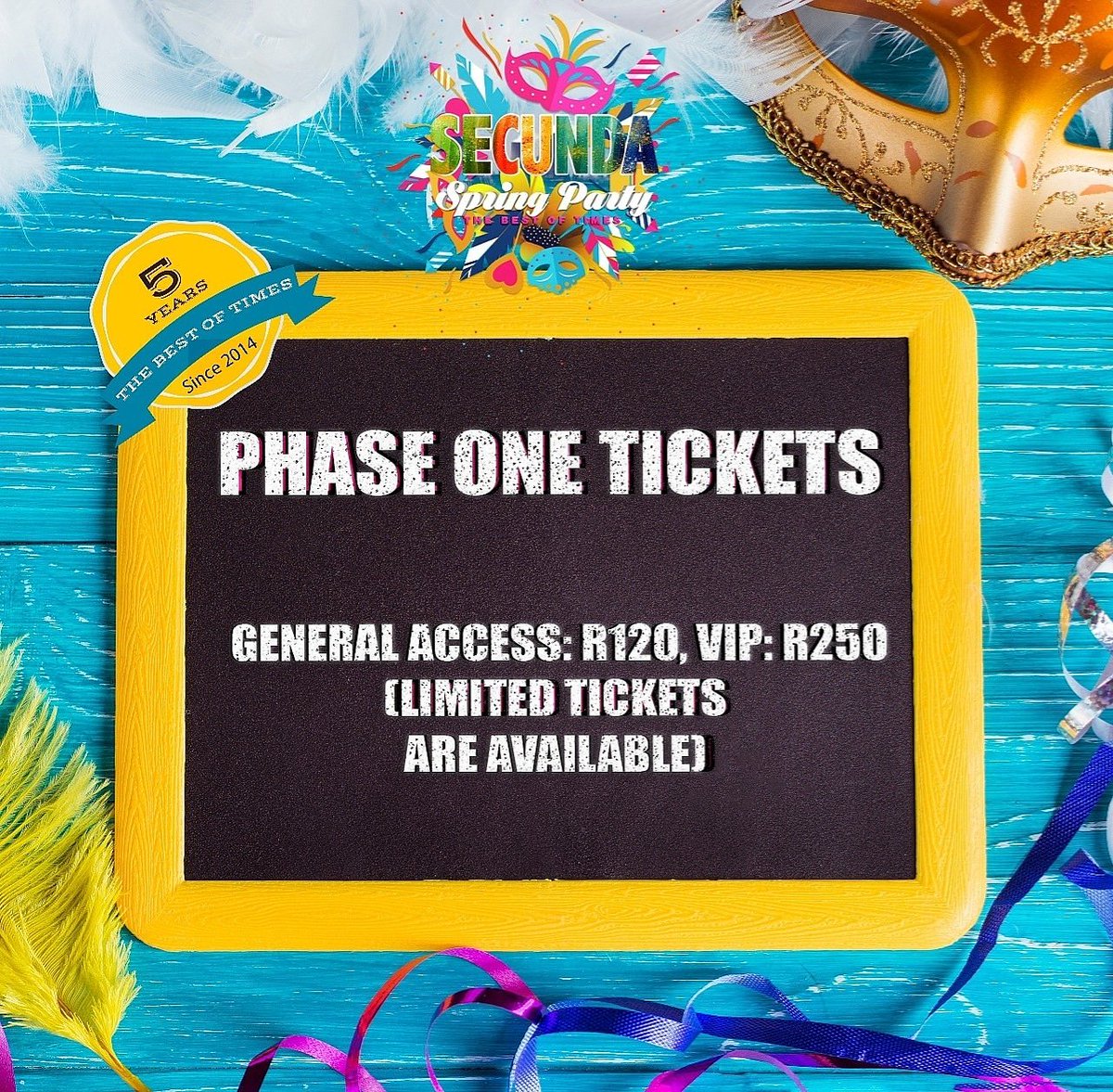 Ngezi_Skomplaas's tweet photo. 🔊🔊🔊🔊🔊 PHASE ONE TICKETS

Get your phase one tickets from today from all your CHECKERS, CHECKERS HYPER, SHOPRITE, OK STORES and COMPUTICKET OUTLETS... 

#29Sep2018
#SecundaSpringParty
#TheBestofTimes
#Celebrating5Years 
#Skomplaas
#Mastertainment
#SAMLifestyle
#SXG https://t.co/lgbW3VUGaT