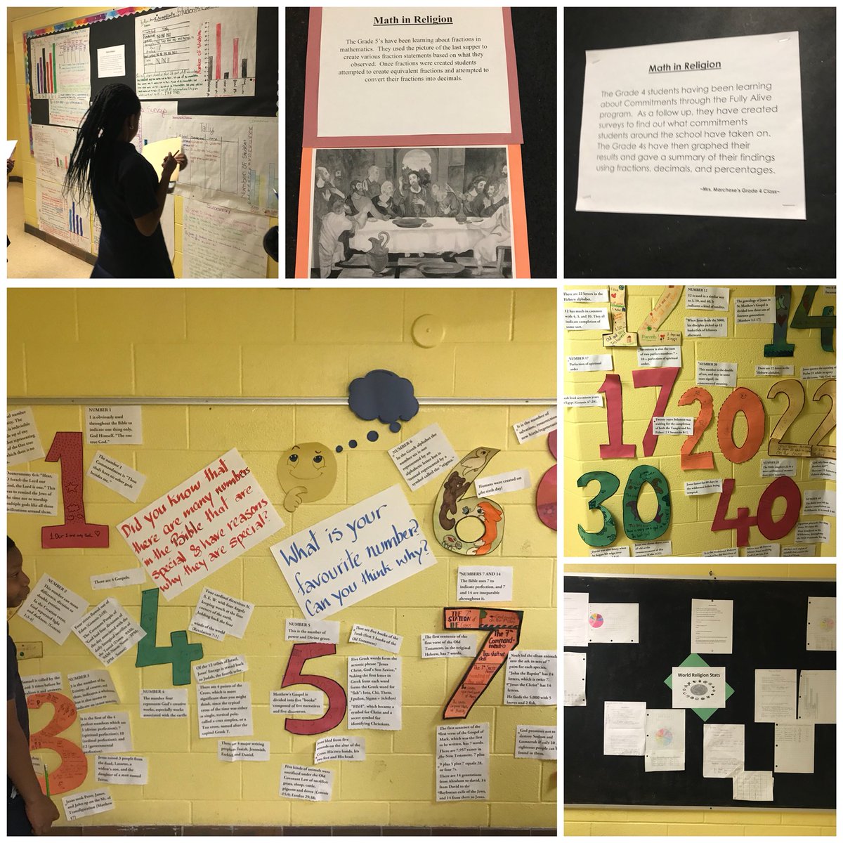 MissAGullusci's tweet image. Miss. Gullusci’s Class enjoying their final #MathGalleryWalk around he school! @deSalesTCDSB Students show cased their #Math and #Religion connection! #CrossCurricular #WeLoveMath