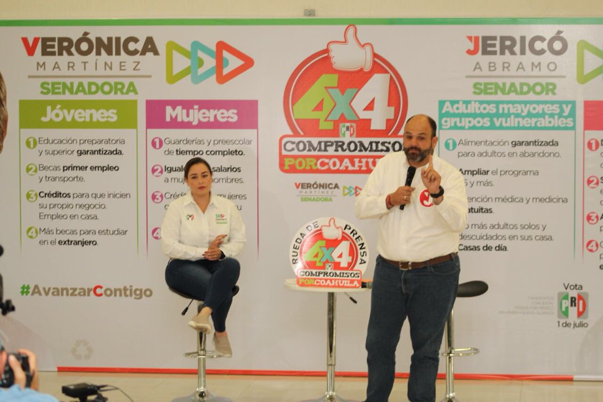 PRICoahuila's tweet photo. En #Saltillo presentan @Veronica_mtz y @jericoabramo 4x4 compromisos por Coahuila amye medios de comunicación. #TodosPorMéxico #MeadePresidente @JoseAMeadeK https://t.co/Yn87BswE1F