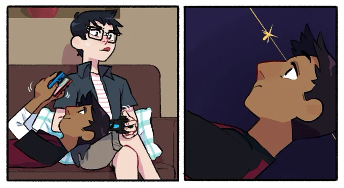 aaaaaa I finally updated my webcomic after over a year!! here's the latest page i'm super happy with the panels!

https://t.co/kNXBB8IOdn 