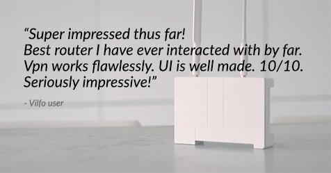 OVPN_official's tweet photo. "Super impressed thus far! Best router I have ever interacted with by far. VPN works flawlessly. UI is well made. 10/10. Seriously impressive!"
Vilfo is now in stock and ships worldwide! Get yours today.
https://t.co/dOs4KneVSB
#VPN #router #VilfoRouter https://t.co/INK5ZtRmJo