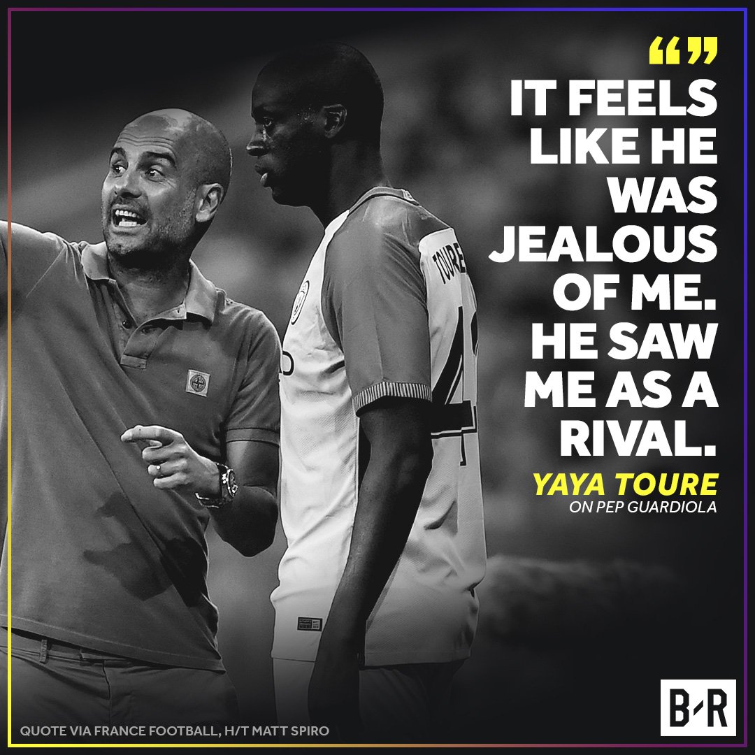 brfootball's tweet photo. Yaya Toure has accused Pep Guardiola of discrimination and says he wants to “destroy the Pep myth” https://t.co/RkngjJjMpW https://t.co/AG5L8iln4V