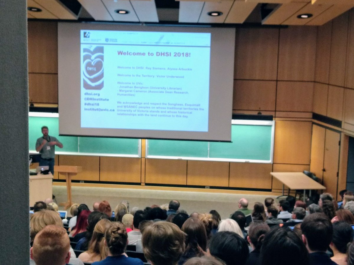 archaeomap's tweet image. Packed lecture hall for #dhsi orientation
