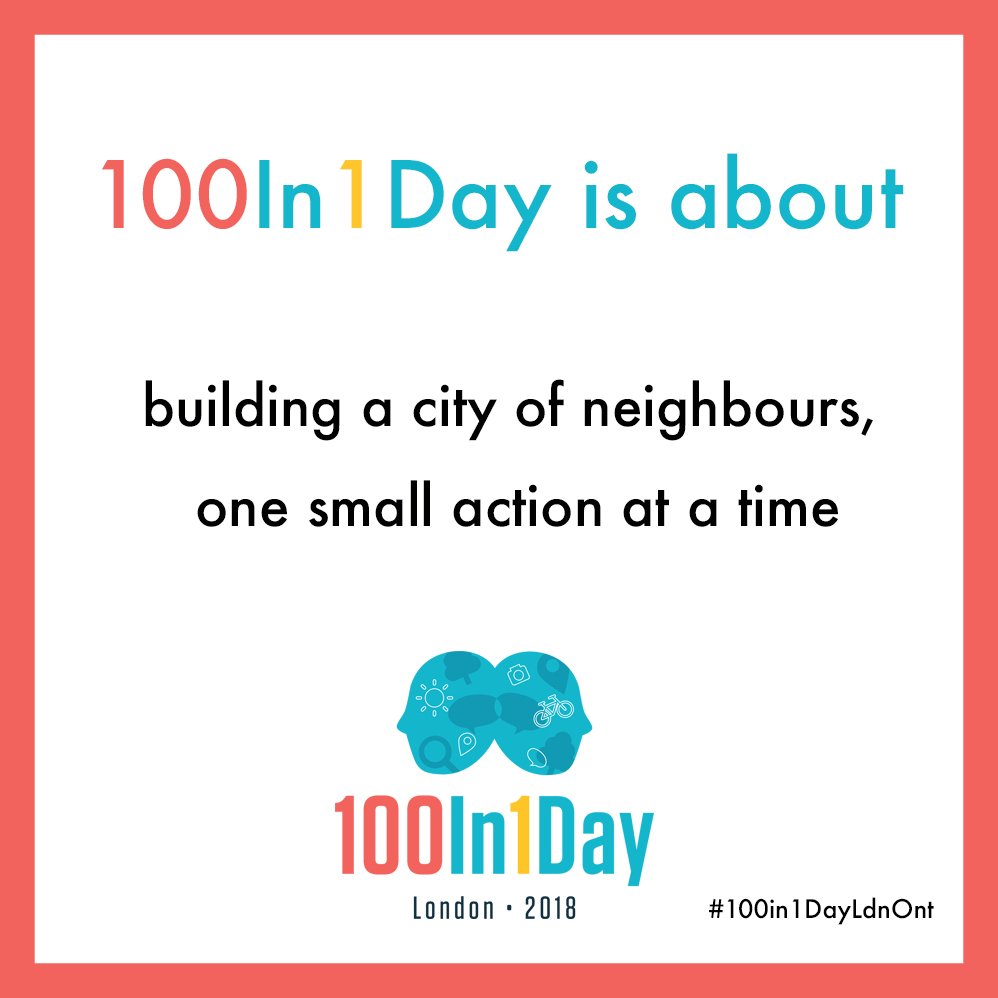 THANK YOU to everybody involved with #100in1Day. Thank you intervention leaders, thank you partners, thank you volunteers. Most of all, thank you to those of you who simply showed up and took part 😃✨Thank you for making #LdnOnt a #CityofNeighbours ✨