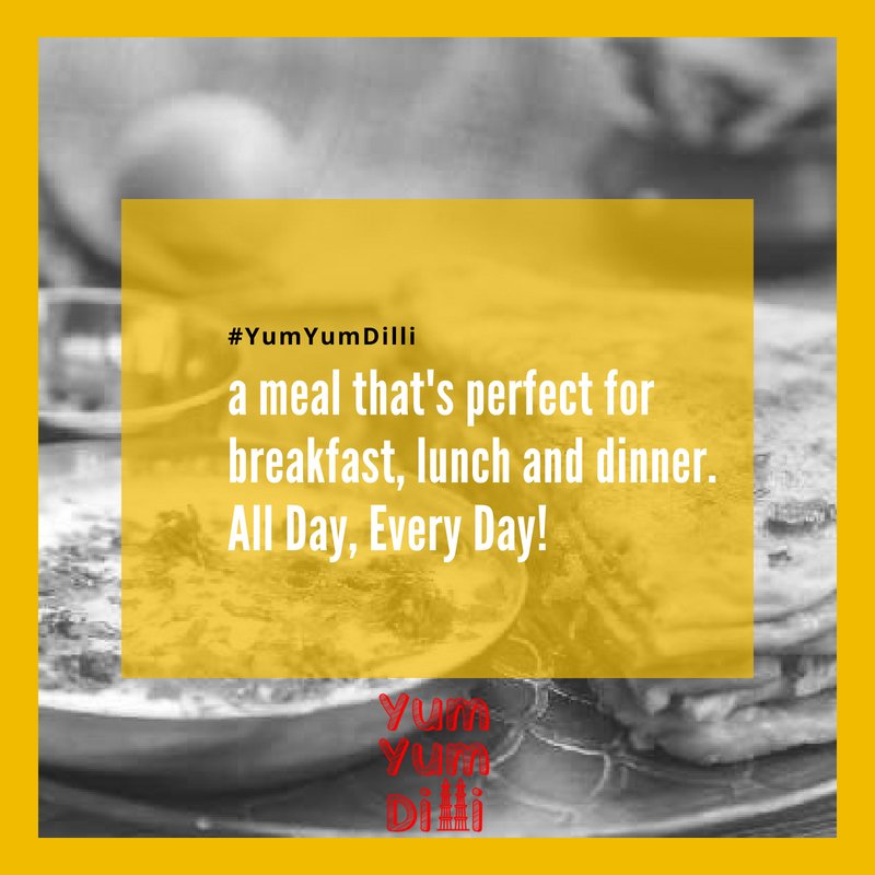 yumyumdilli's tweet photo. Just like M.S. Dhoni in Cricket and Amitabh Bachchan in Cinema, it's an all rounder meal. Tell us about your #brunchinner! #yumyumdilli https://t.co/QxTx1tZAAj