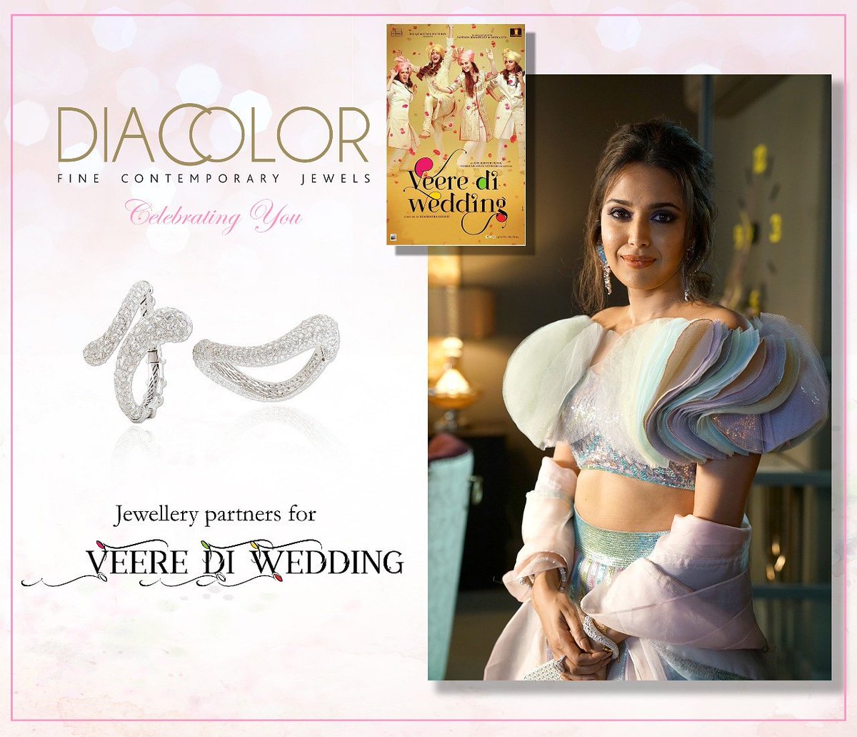 Dia_logues's tweet photo. Diacolor celebrates Veere Di Wedding! We are glad to be jewellery partners for the most awaited film of the year. 

#KareenaKapoorKhan @sonamkapoor @reallyswara @shikhatalsania @sumeetvyas @ektaravikapoor @nikhildwivedi25 @balajimotionpictures @anilkapoorfilmcompany @saffron_bm https://t.co/vizXZd8o7M
