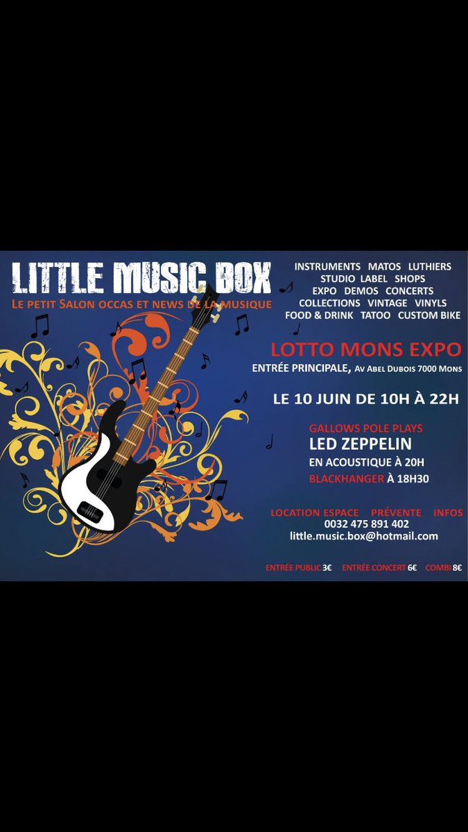 LottoMonsExpo's tweet photo. Instruments, concerts, magasins, vynils, tatoos, piercings, chichas, bikers,... Un salon hyper diversifié pour tous les amateurs de musique !

Ce dimanche 10 juin, venez découvrir la musique sous tous ses angles 🤘🤘 Ambiance assurée !! 🔥

#music #biker #chicha #vynil https://t.co/csxkuWSPwG