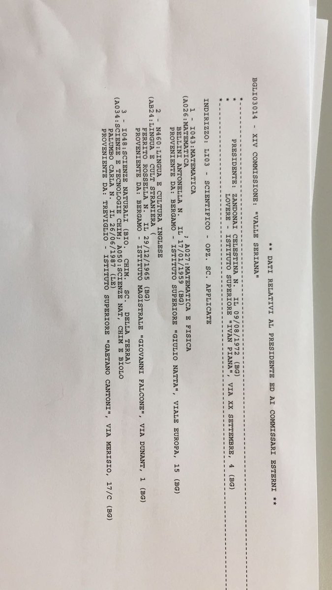 maria2999xd's tweet photo. #maturita2018 BERGAMO! !!
CONOSCETE :
-Matematica : Antonella Bellini (Natta)
-Scienze : Palumbo Carla (Treviglio, Cantoni ) https://t.co/O5bqPBr1iM