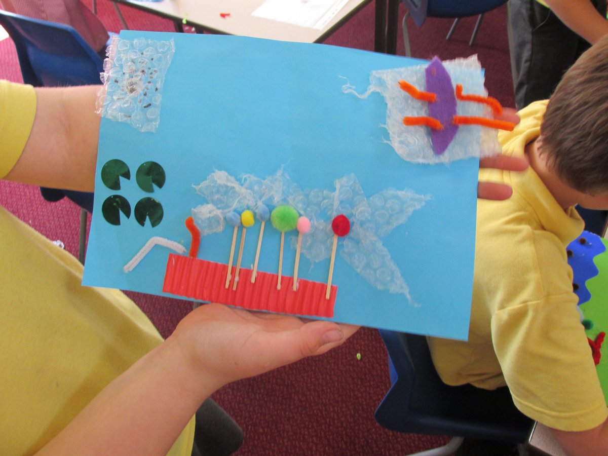 class4stonefold's tweet image. Last half term class 4 learnt about the life cycle of birds, insects and mammals. Here are some collages we have created about the life cycle of a frog.