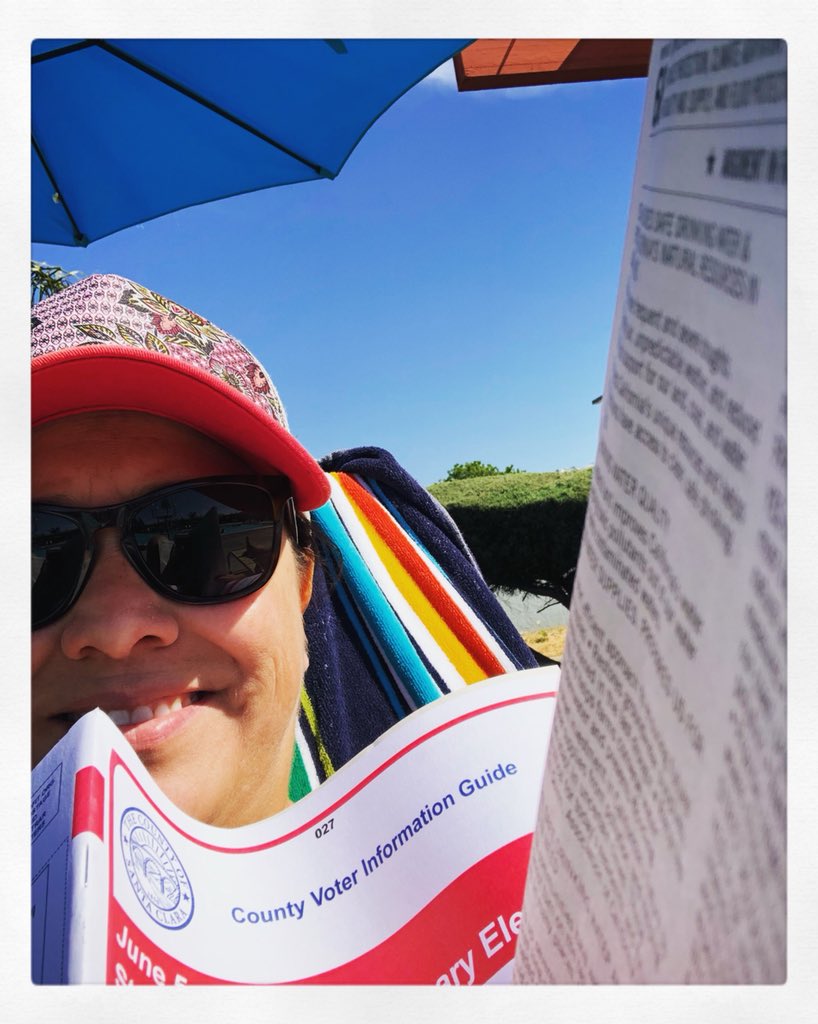 KrisNBC's tweet image. I did a little poolside reading this weekend. Are you ready to vote? If not, check out the @nbcbayarea election guide bit.ly/2sC24CI #CAelection #CApolitics #June5th