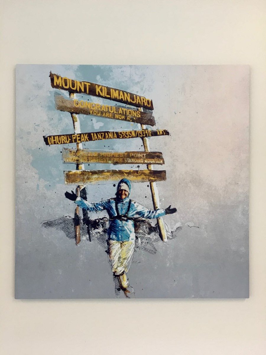 iRise_Above_Now's tweet photo. Life size rendering of iRise Above founder atop Mount Kilimanjaro now on the wall @HopkinsMedicine new @UnderArmour Breast Health Innovation Centre @VeredStearns #dothethingyouthinkyoucannotdo https://t.co/5A8ys0Cu6q